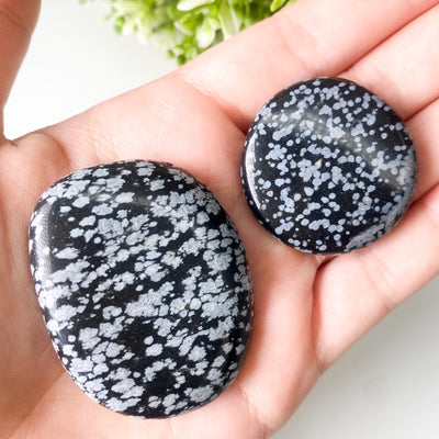 Snowflake Obsidian palm stone