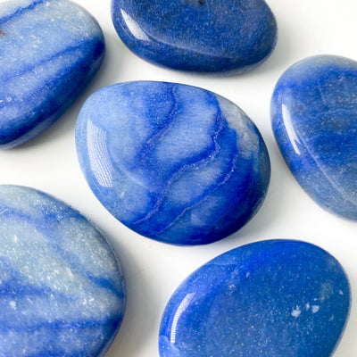 Blue Quartz palm stone
