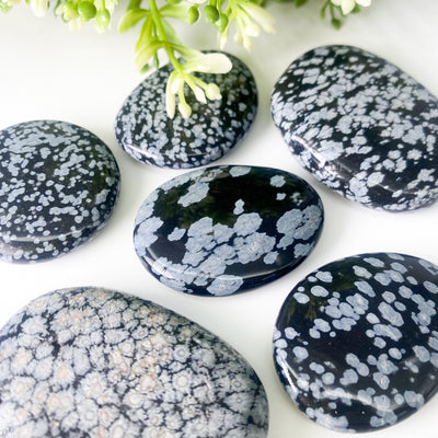 Snowflake Obsidian palm stone