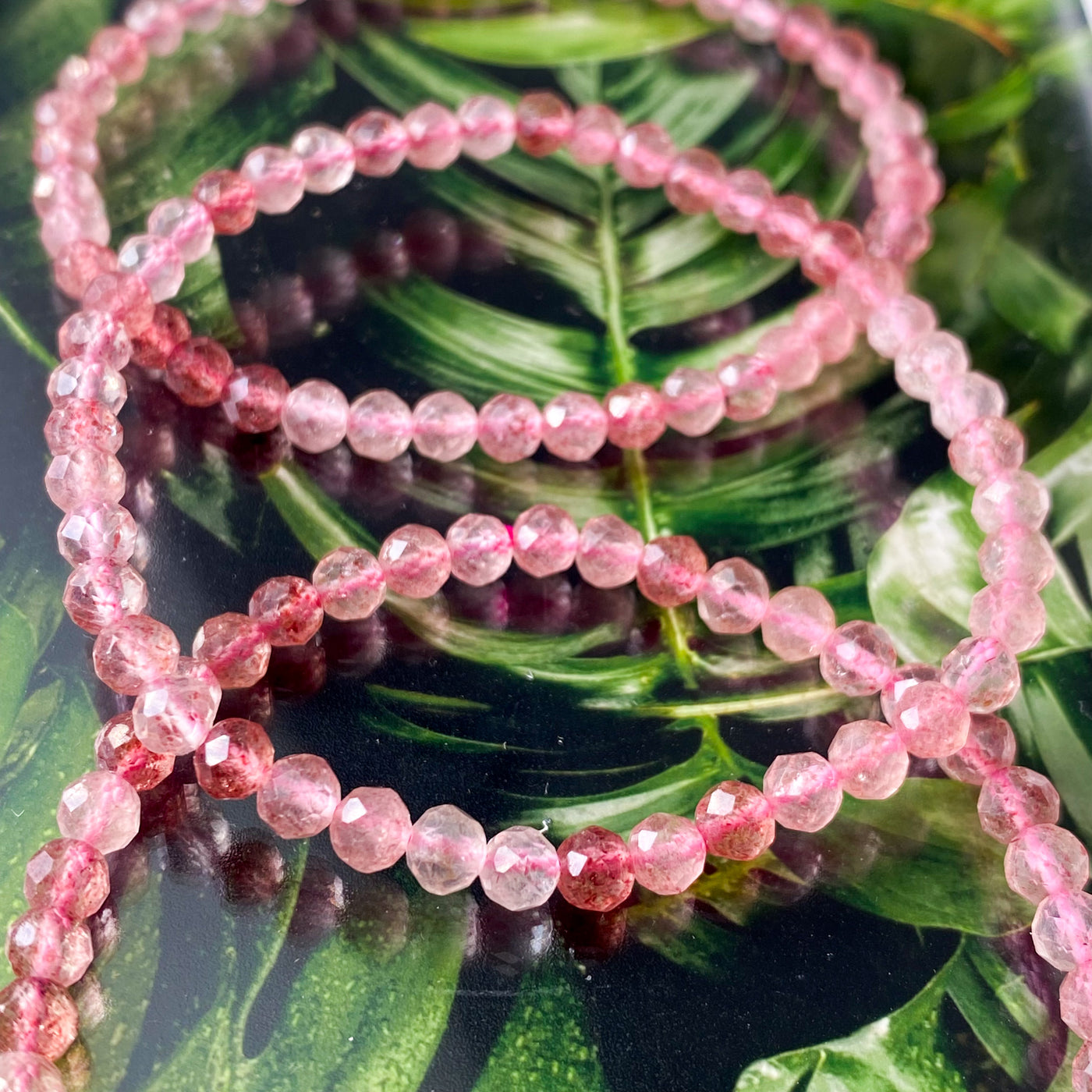 Faceted Strawberry Quartz bracelet