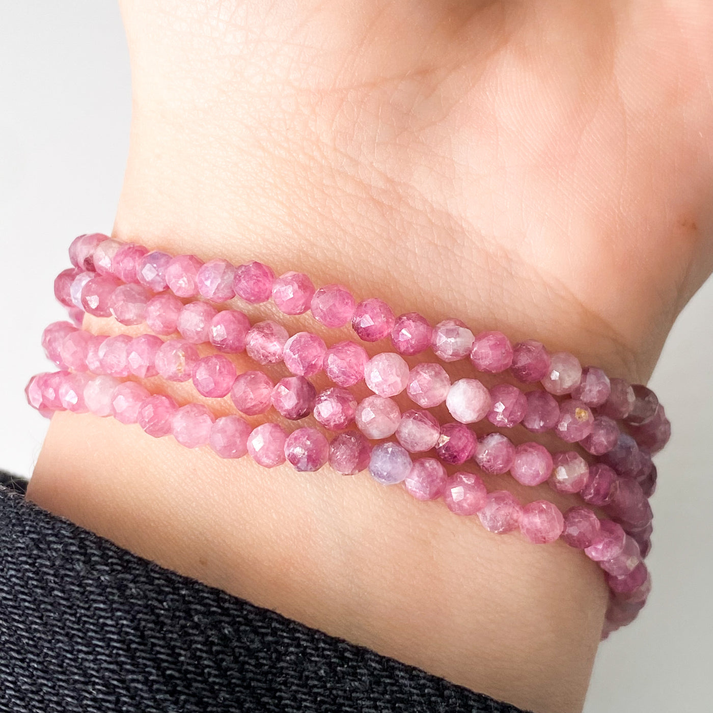 Faceted Pink Tourmaline bracelet