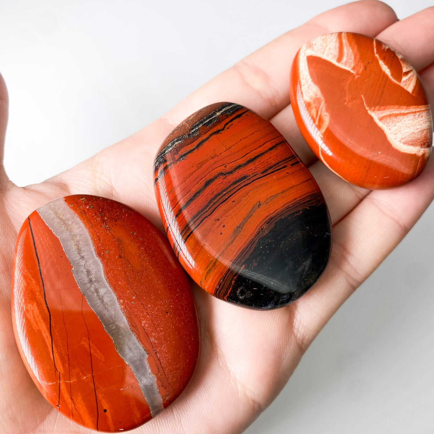 High quality Red Jasper palm stone