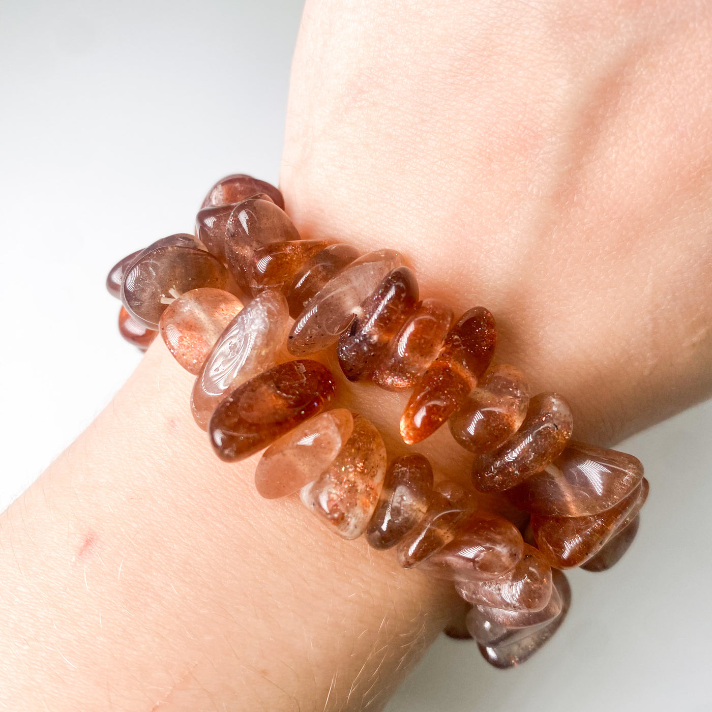 Sunstone chip bracelet