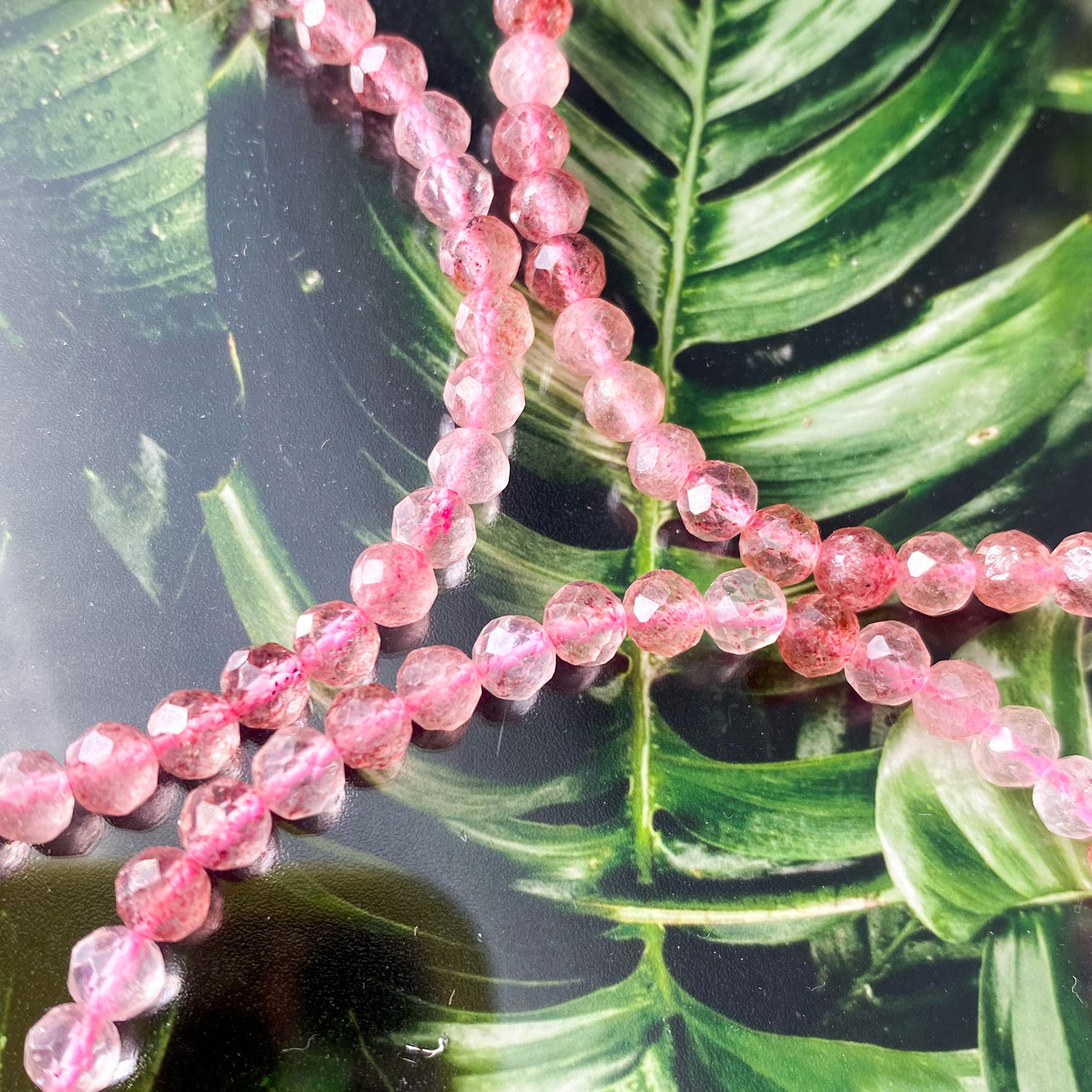 Faceted Strawberry Quartz bracelet