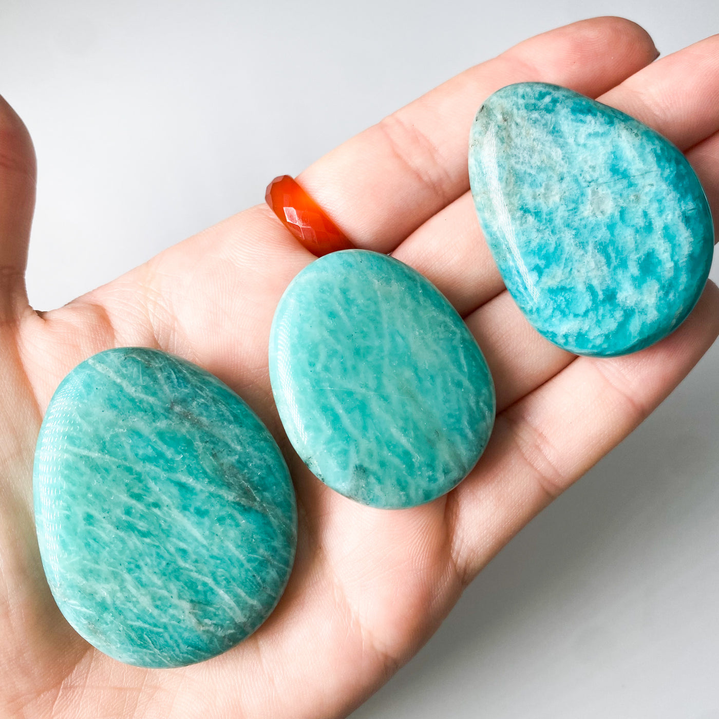 Amazonite palm stone