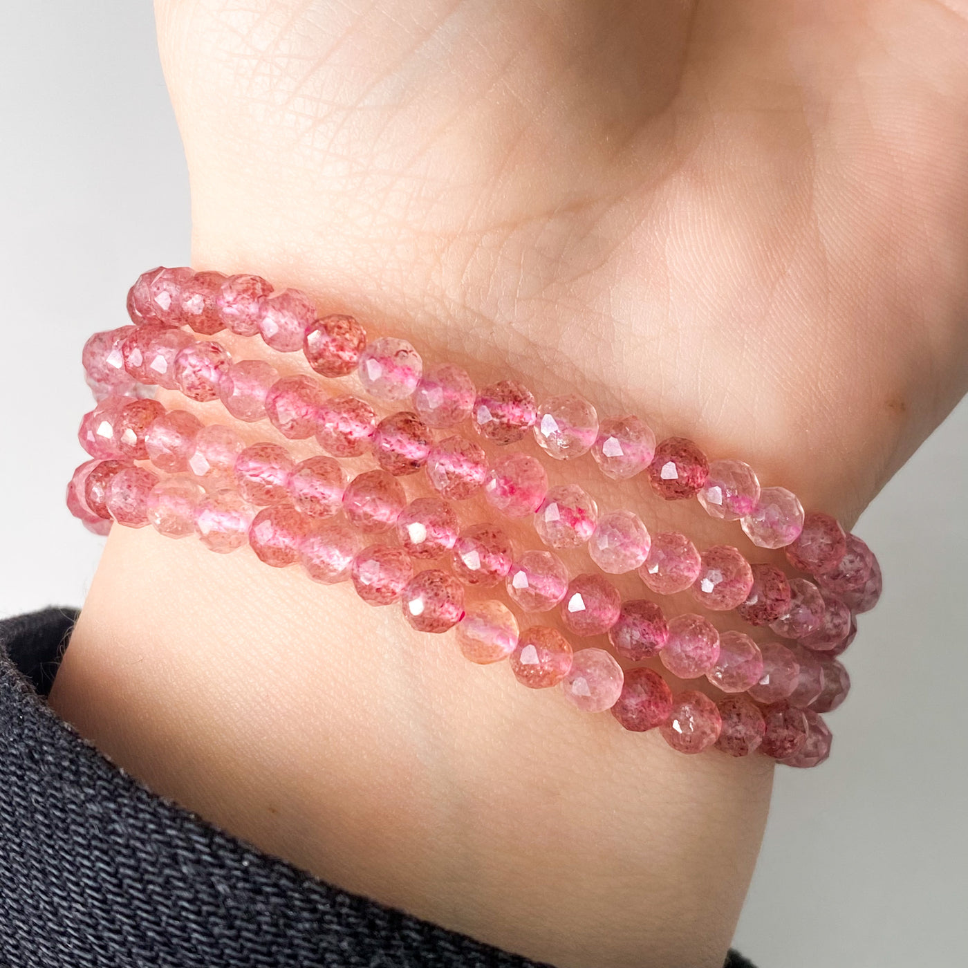Faceted Strawberry Quartz bracelet