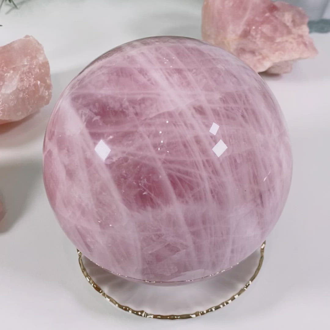 Love-emitting Rose Quartz Statement Sphere