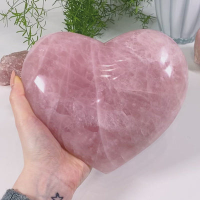 Hand-polished Rose Quartz Statement Heart
