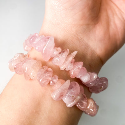 Morganite chip bracelet