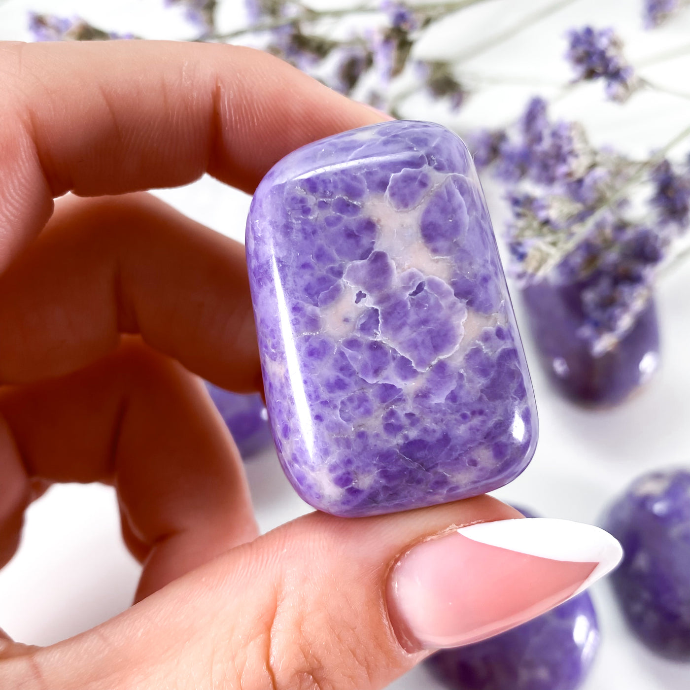 💜 Tumbled Purple Jade for Self-trust