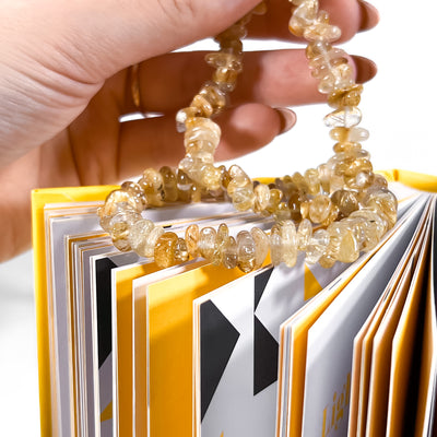 Golden Rutilated Quartz Chip Bracelet for Intuition