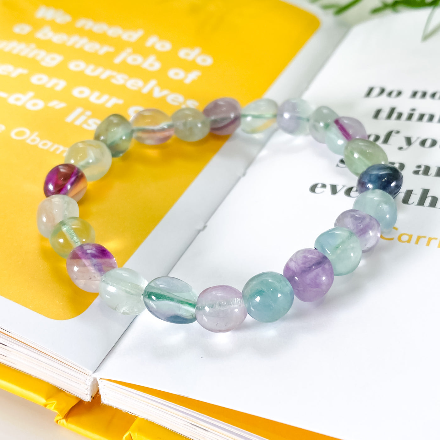 📚 Rainbow Fluorite Bracelet for Studying