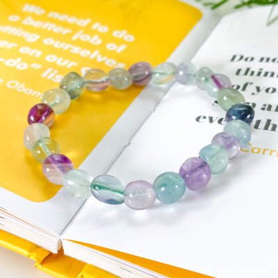 📚 Rainbow Fluorite Bracelet for Studying