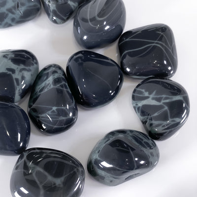 Pocket Size Tumbled Spider Web Obsidian for Ambition