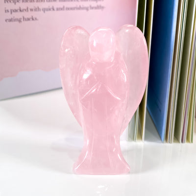 Hand-polished Rose Quartz Angel for Compassion