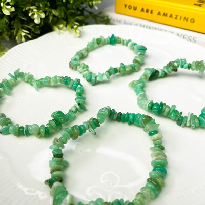 Chrysoprase chip bracelet