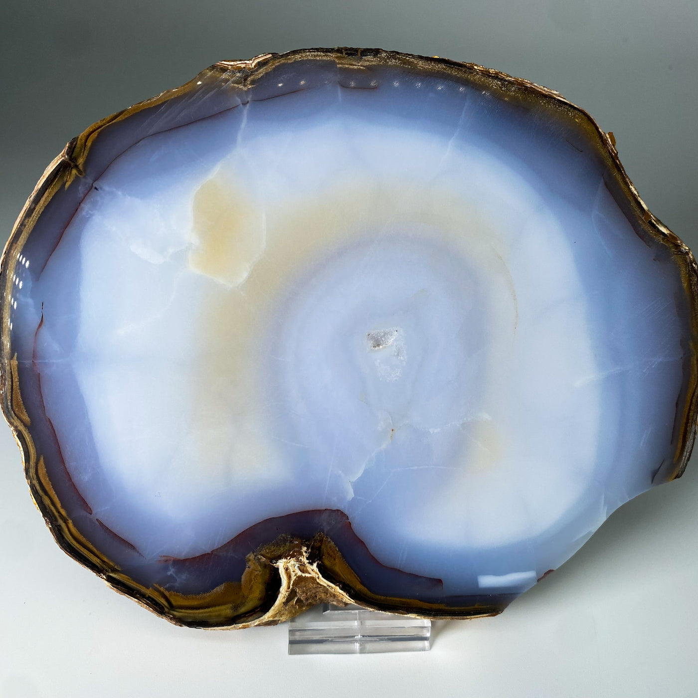 Blue Chalcedony with Hematite inclusion