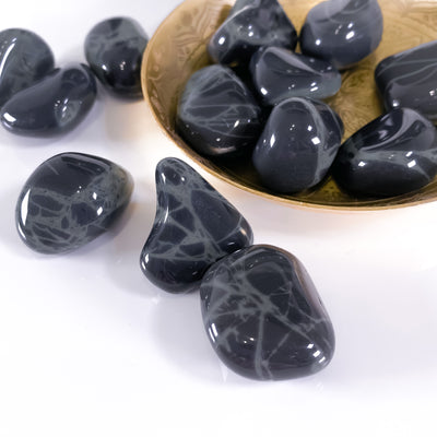 Pocket Size Tumbled Spider Web Obsidian for Ambition