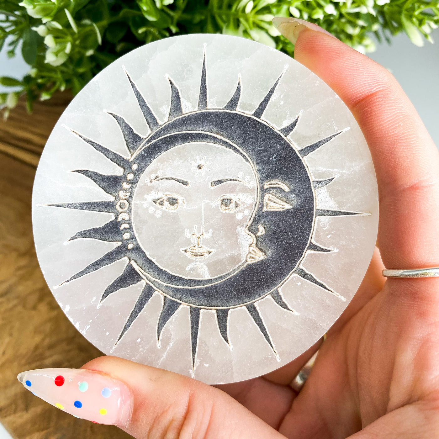 Selenite Sun&Moon charging plate