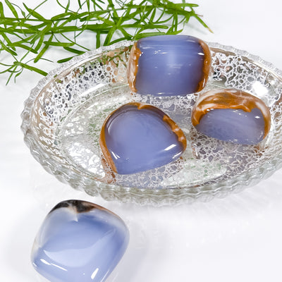 Blue Chalcedony with Hematite Inclusions for Security