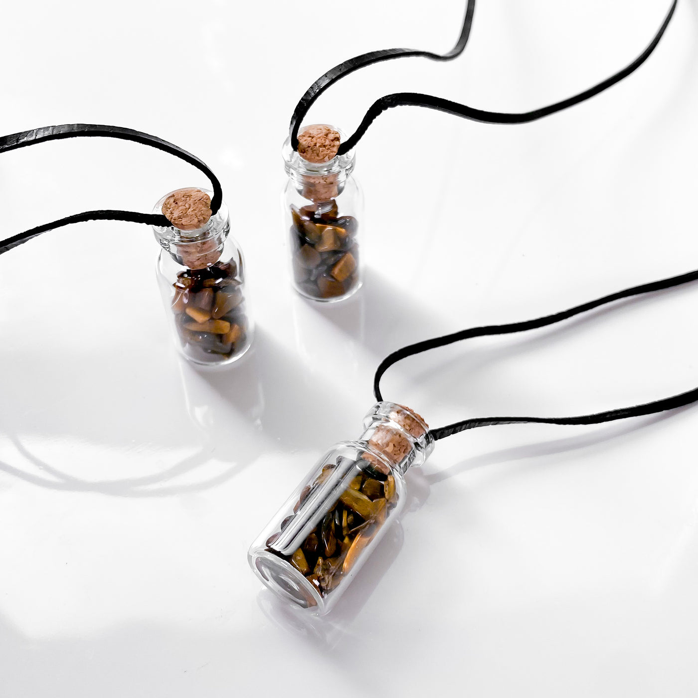 Tiger's Eye in a Bottle Pendant