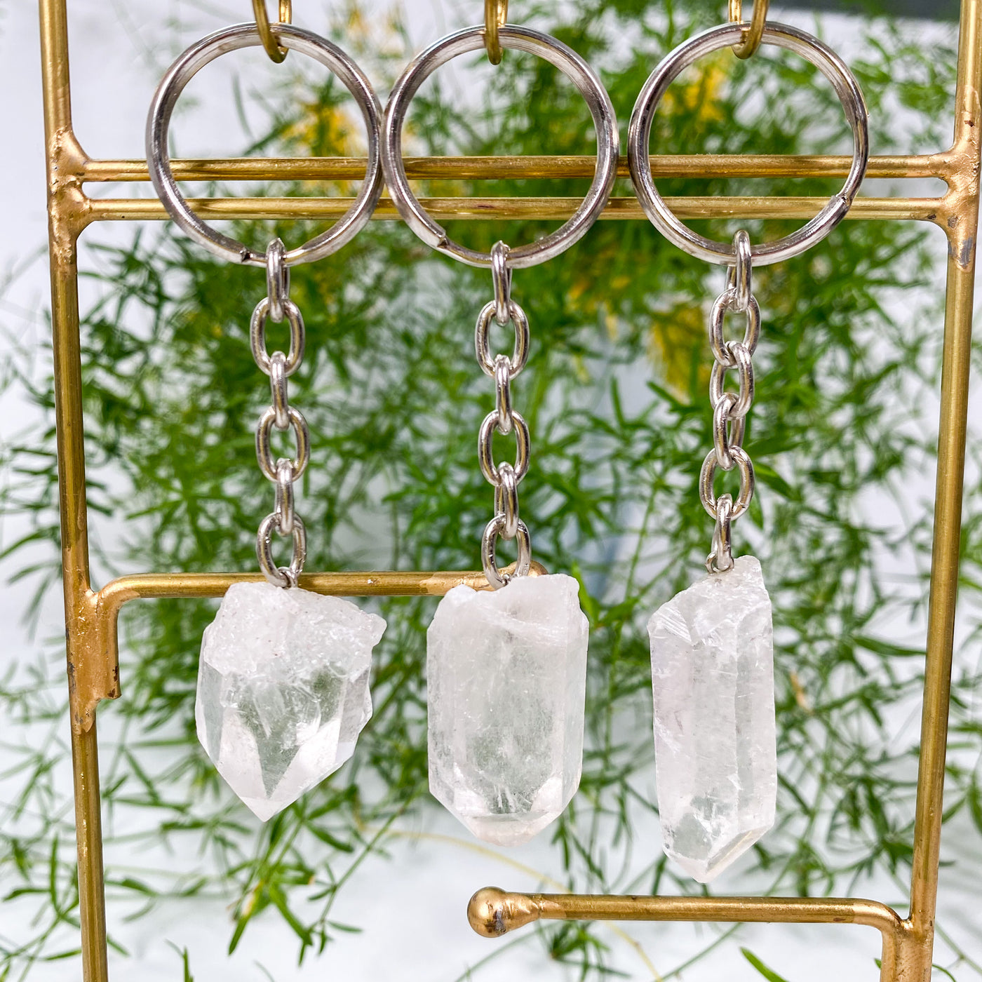 Clear Quartz keychain