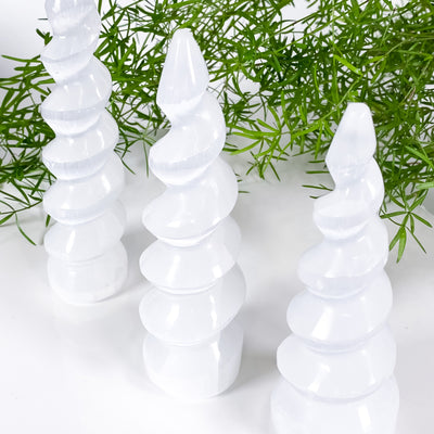 Spiral Selenite Tower for Strong Intuition