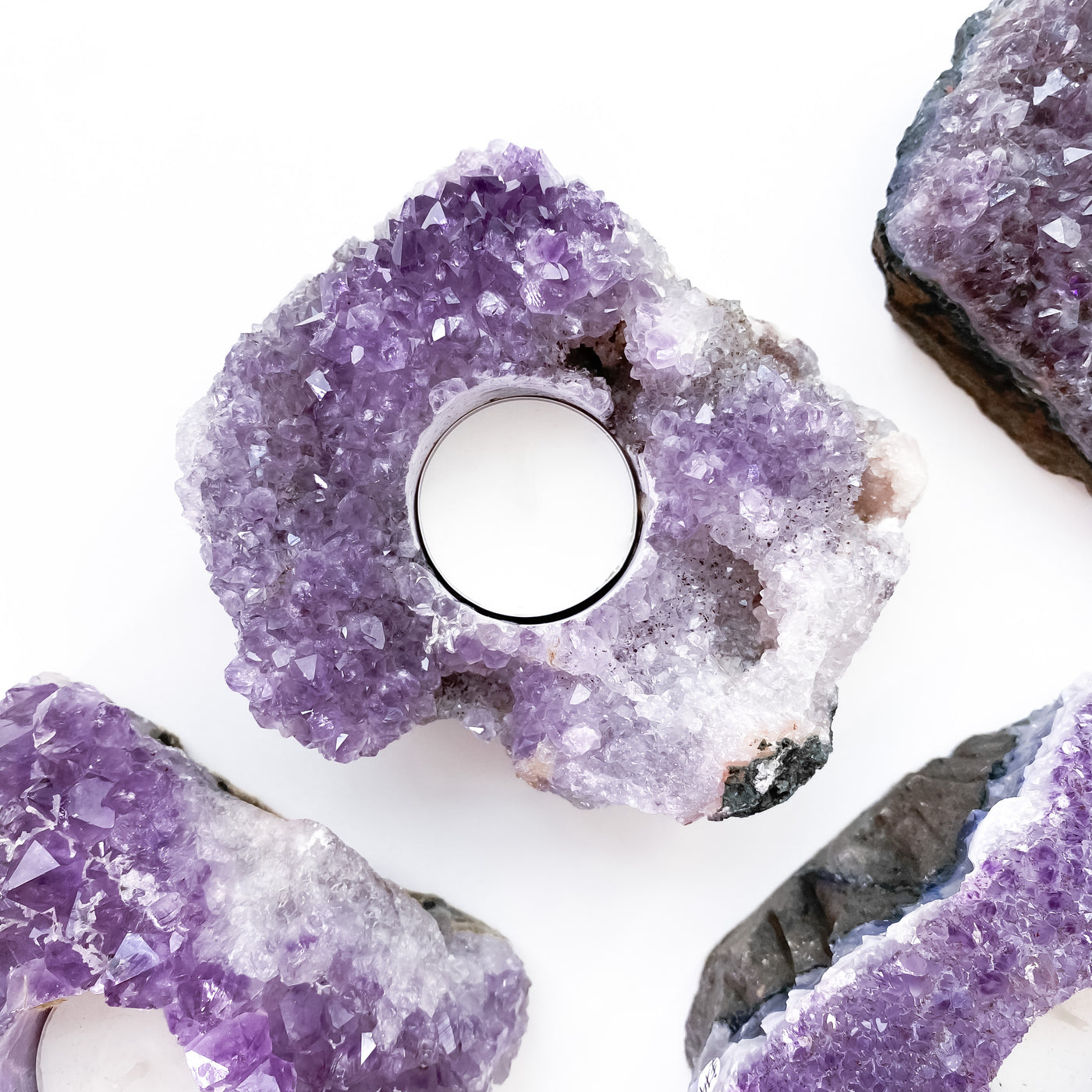 Amethyst Tea-light Holder for Harmony