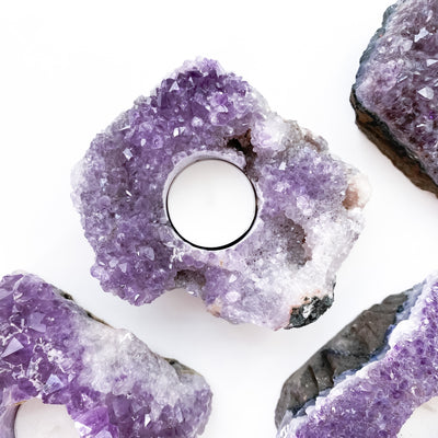 Amethyst Tea-light Holder for Harmony