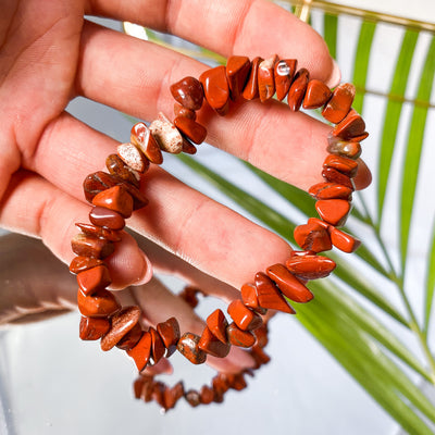 Courage Aiding Red Jasper Chip Bracelet