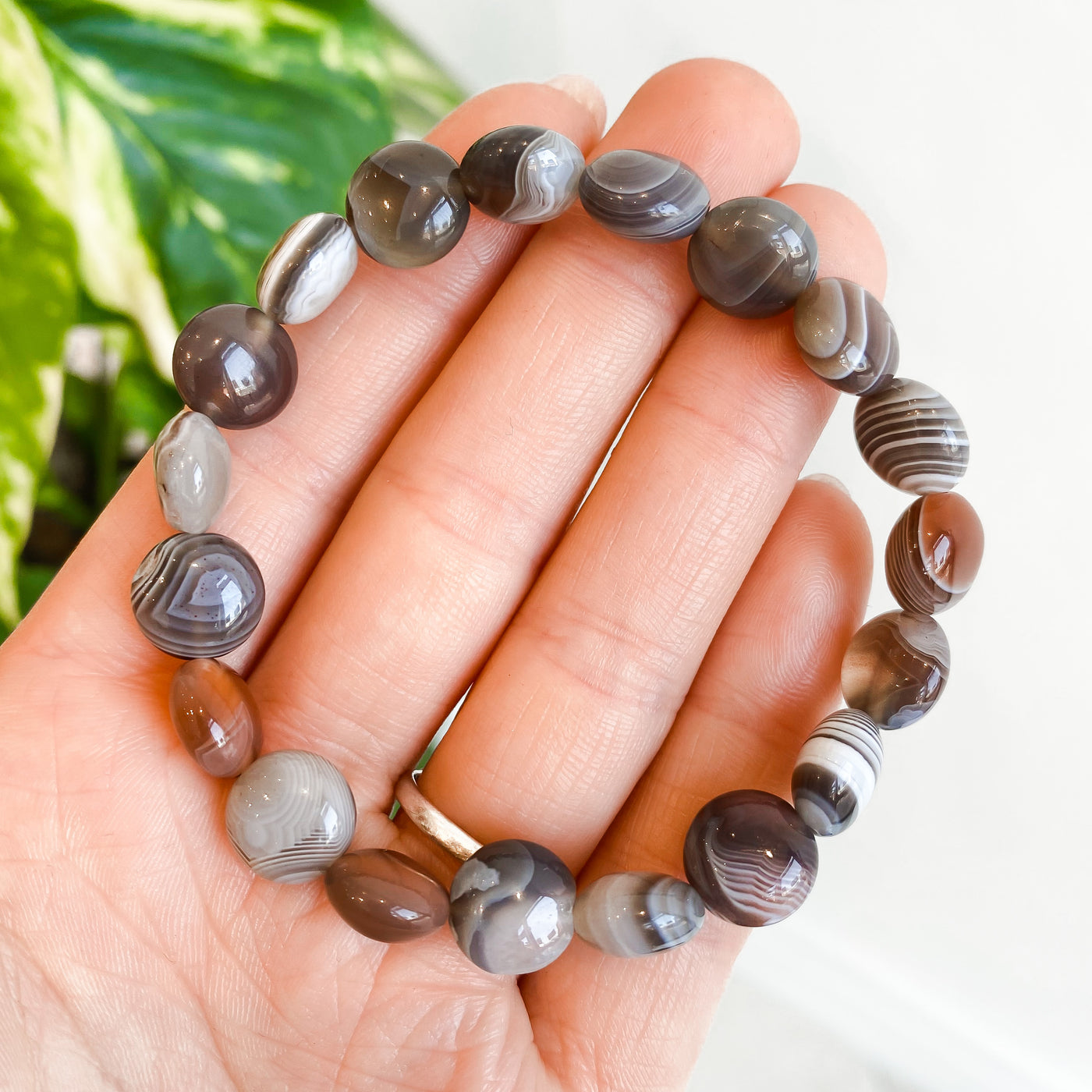 Grey agate bracelet on sale