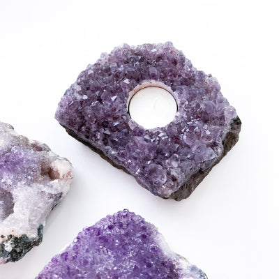 Amethyst Tea-light Holder for Harmony