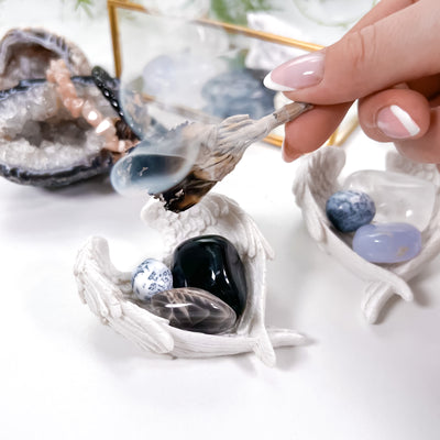 Angel Wings Trinket Dish for Crystals