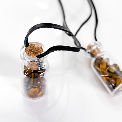 Tiger's Eye in a Bottle Pendant