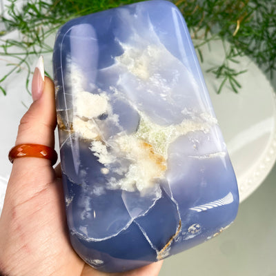 Blue Chalcedony with geode