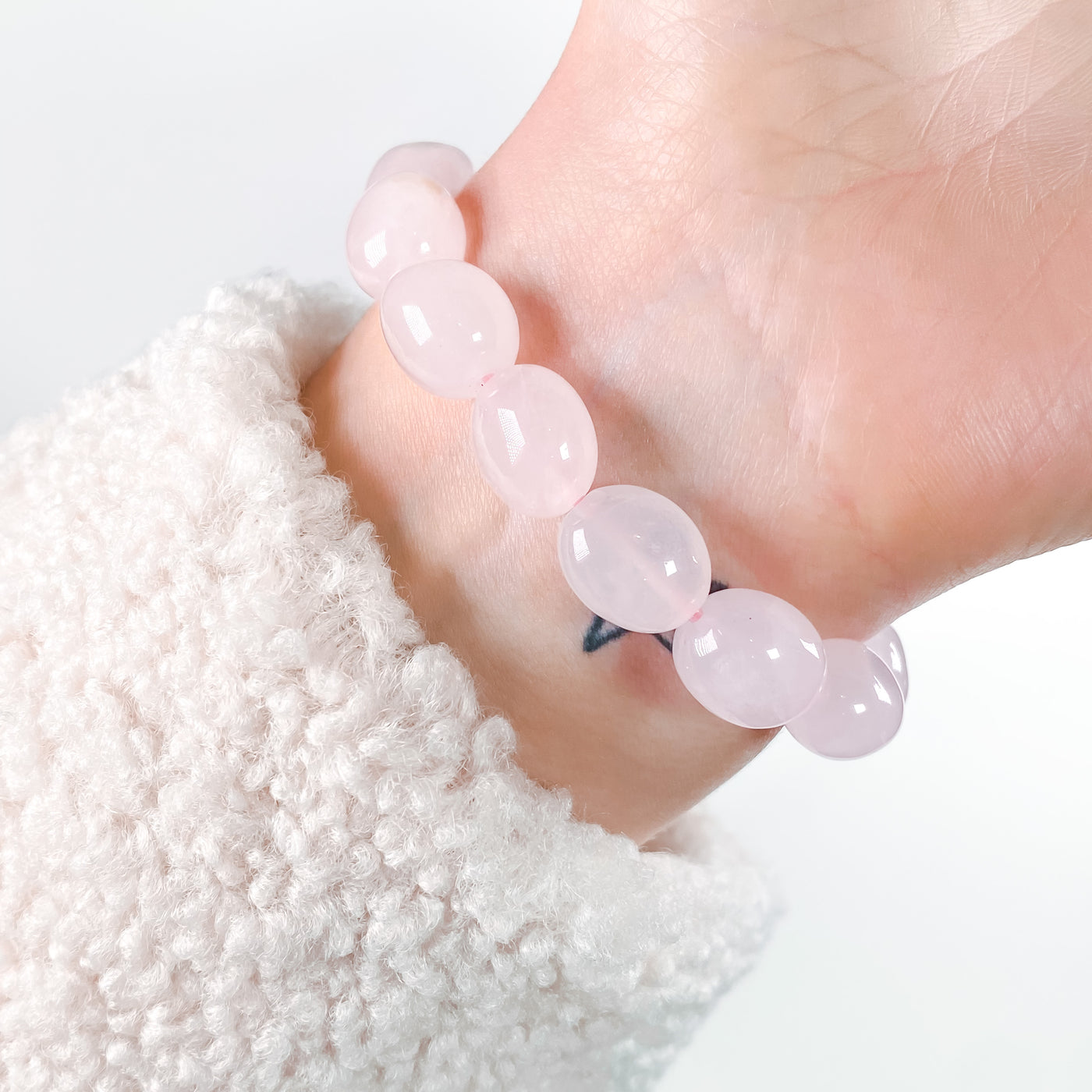 Soft Energy Rose Quartz Beaded Bracelet