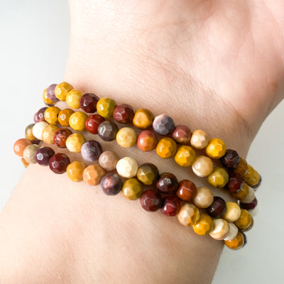 Faceted Mookaite Jasper bracelet