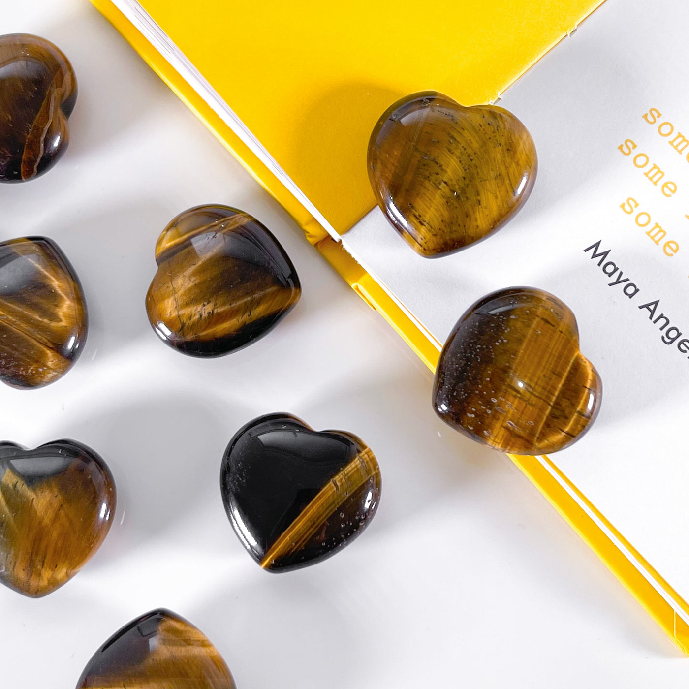 💛 Tumbled Tiger's Eye Heart for Emotional Balance