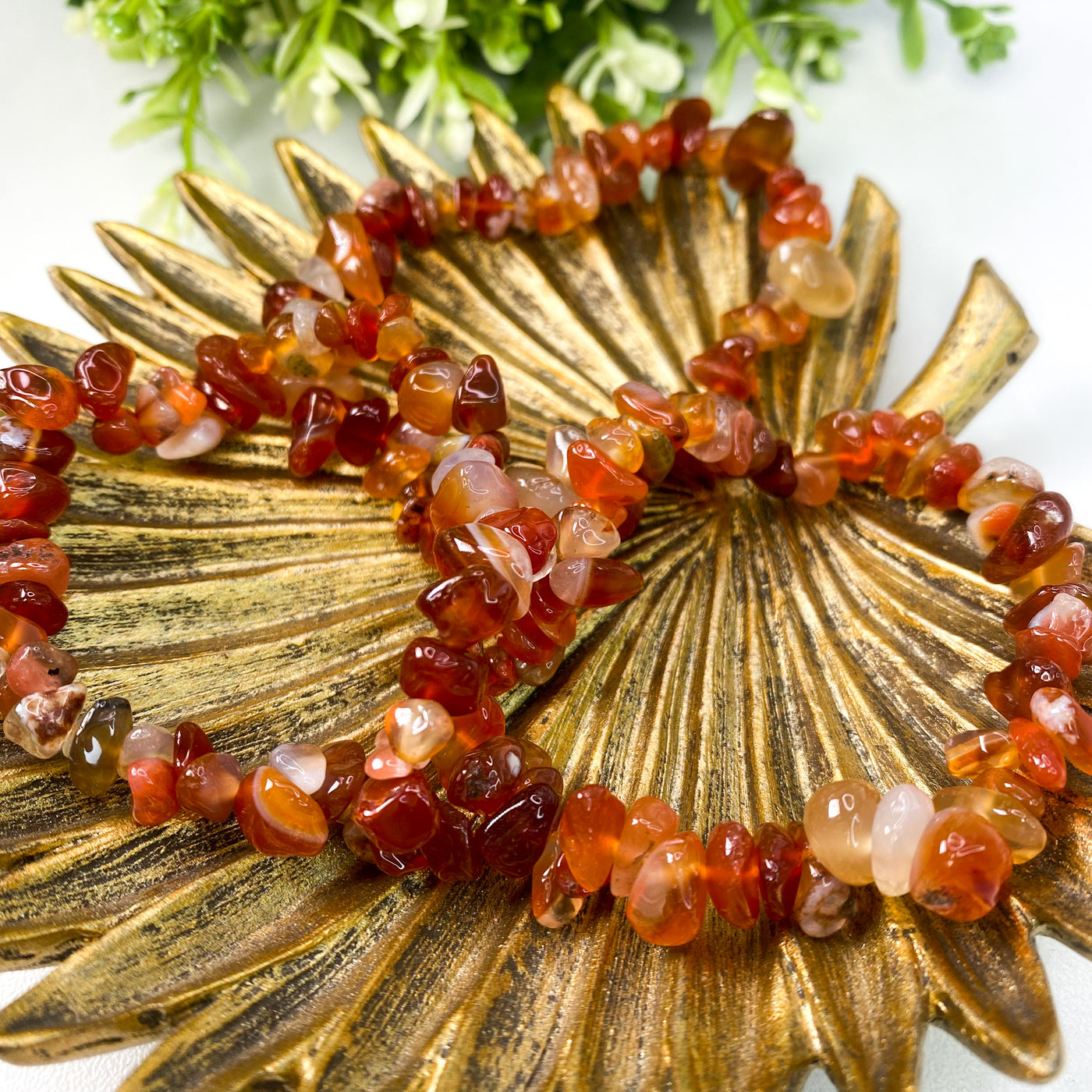 Carnelian chip bracelet