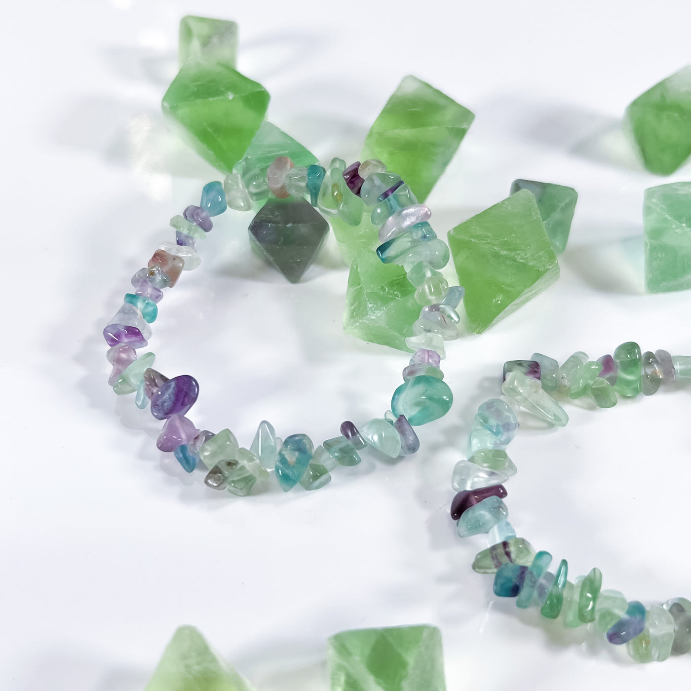 Study-Master Rainbow Fluorite Chip Bracelet 📚