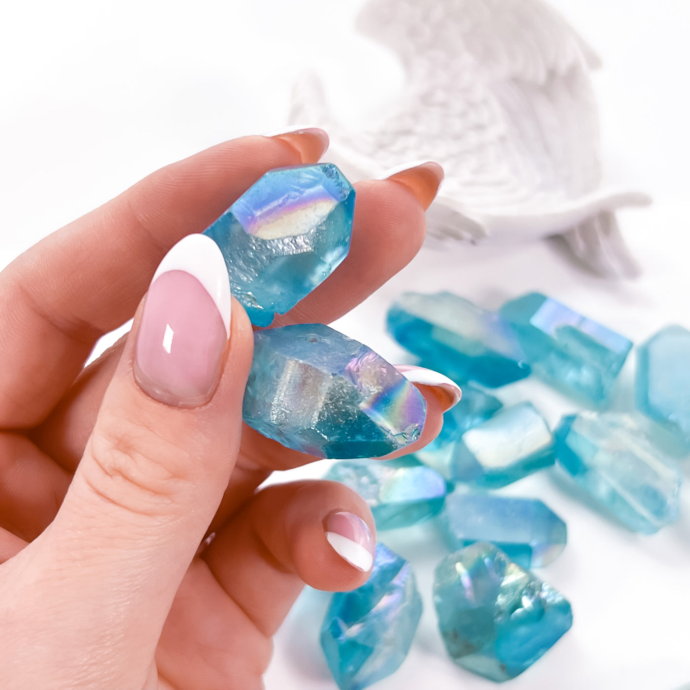 Blue Raw Angel Aura Quartz for Energy Cleansing 😇