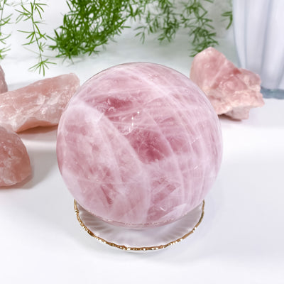 Love-emitting Rose Quartz Statement Sphere