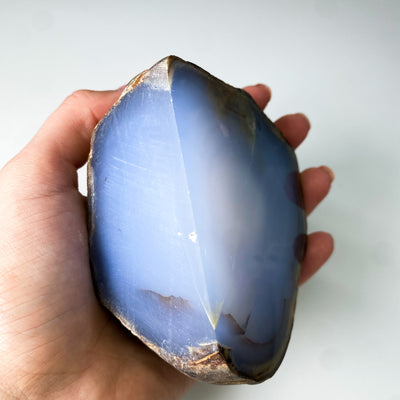 Blue Chalcedony with Hematite inclusions