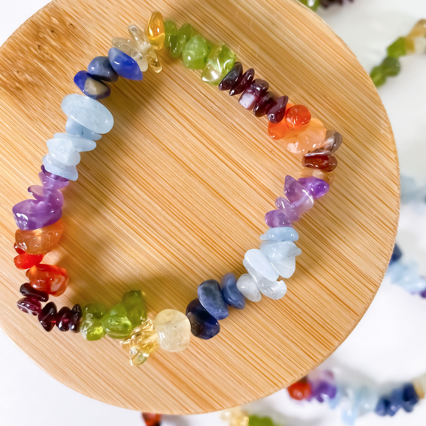 Balancing 7 Chakra Chip Bracelet