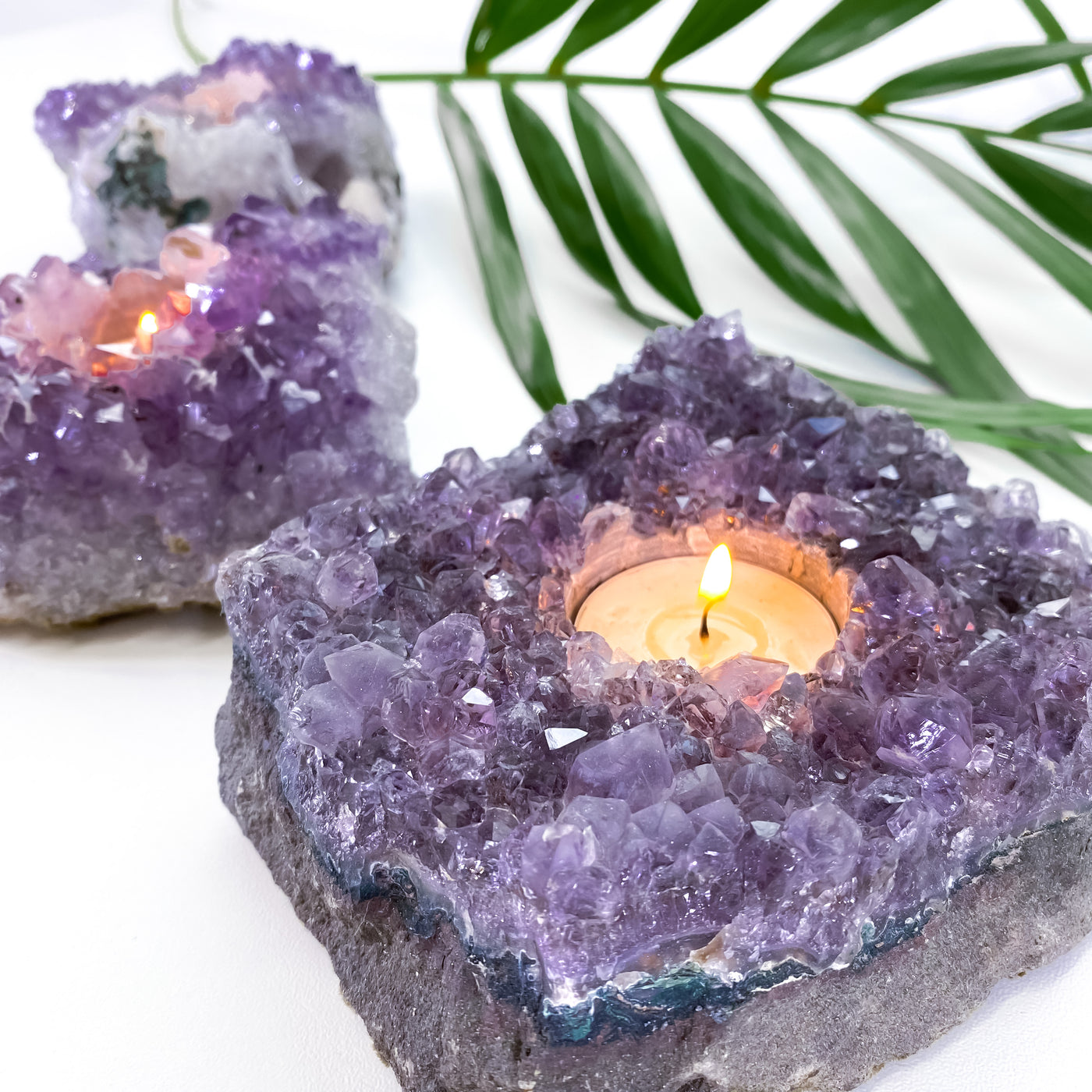 Amethyst Tea-light Holder for Harmony