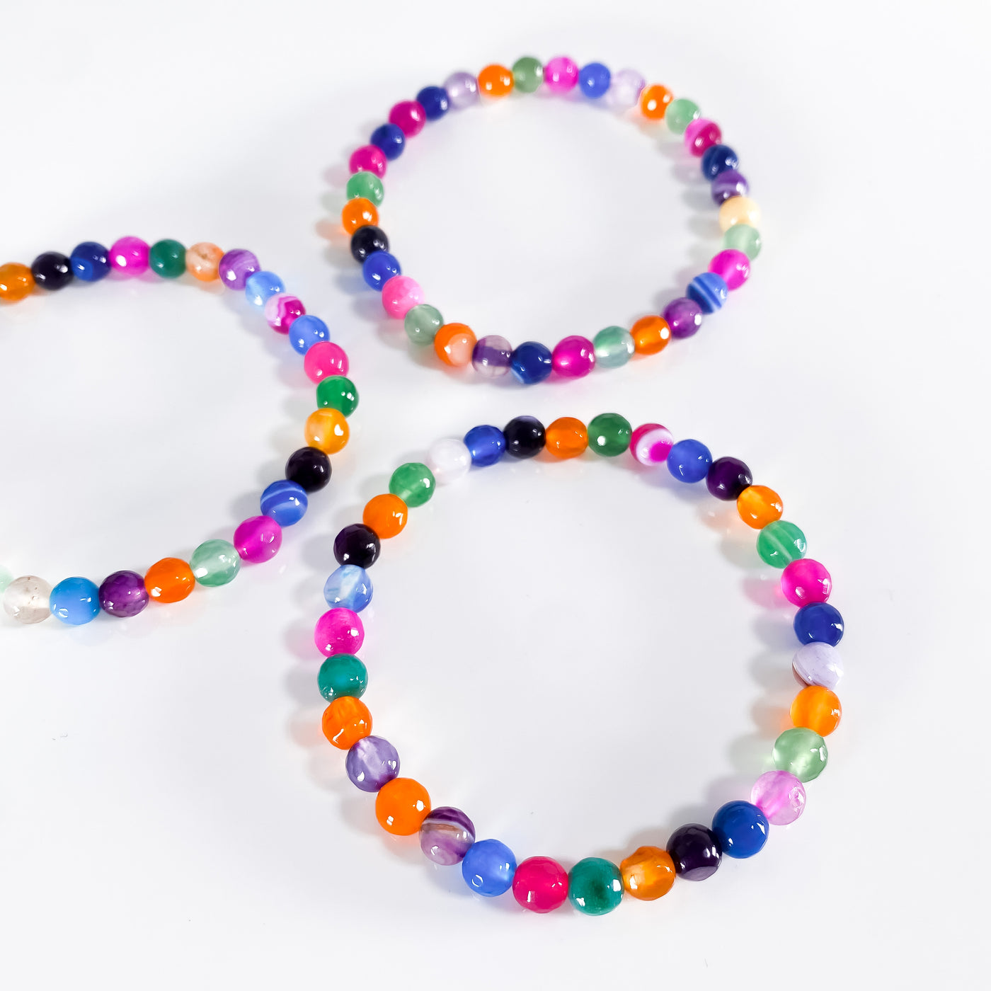 Faceted Coloured Agate Bracelet for Stability