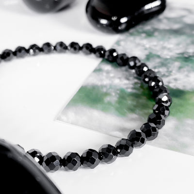 ✨ Faceted Black Spinel Bracelet for Energy Renewal