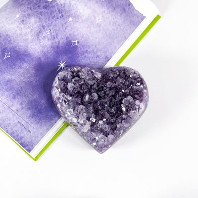 Hand-polished Raw Amethyst Heart (B)