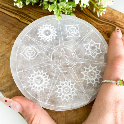 Selenite Chakra charging plate