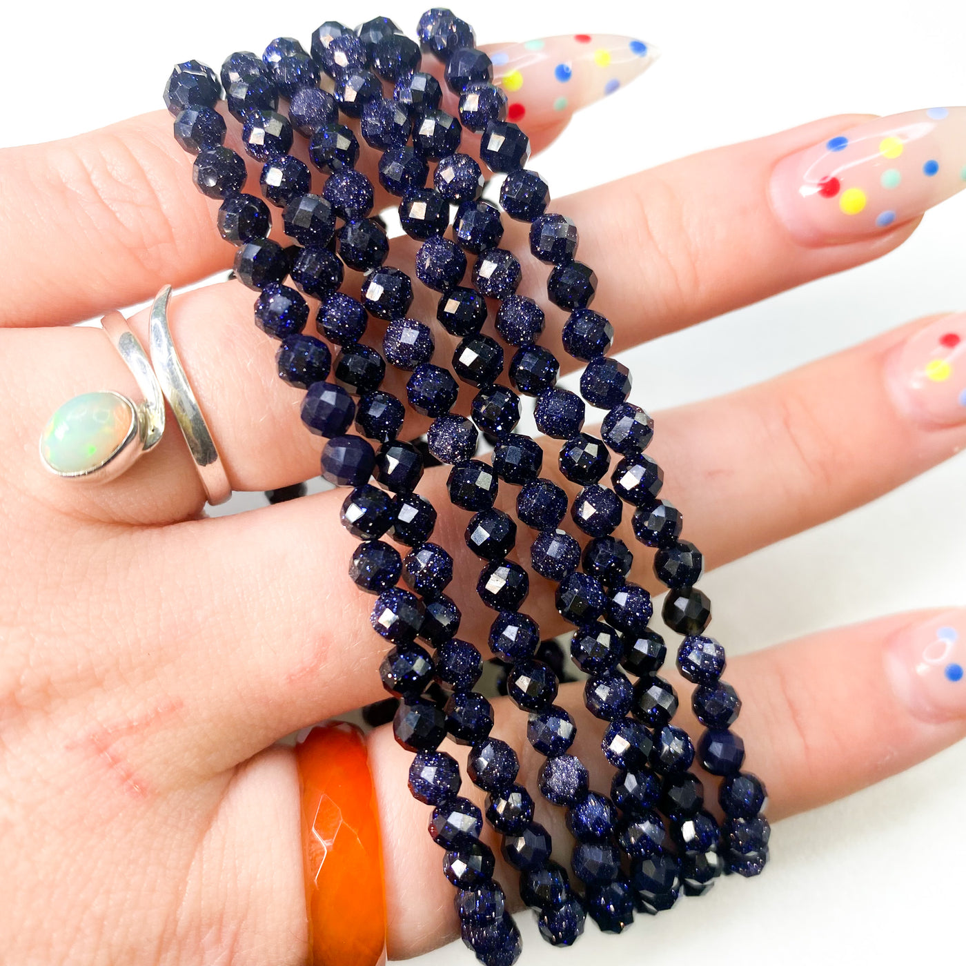 Faceted Blue Goldstone bracelet